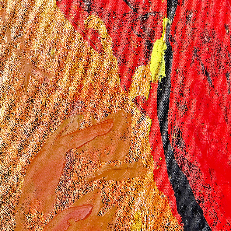 Justin Menendez - Vanity Detail - Macro shot of thick red paint application