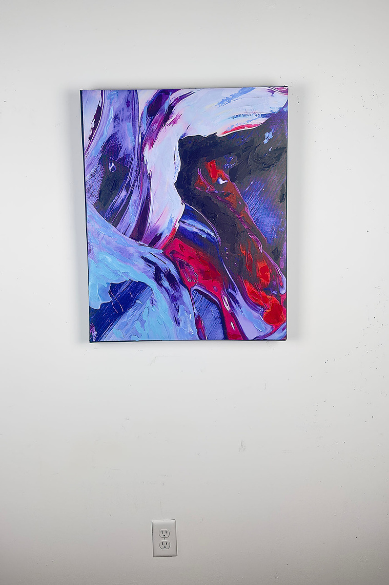 Justin Menendez - Plato's Cave Installation - Painting scale view on wall