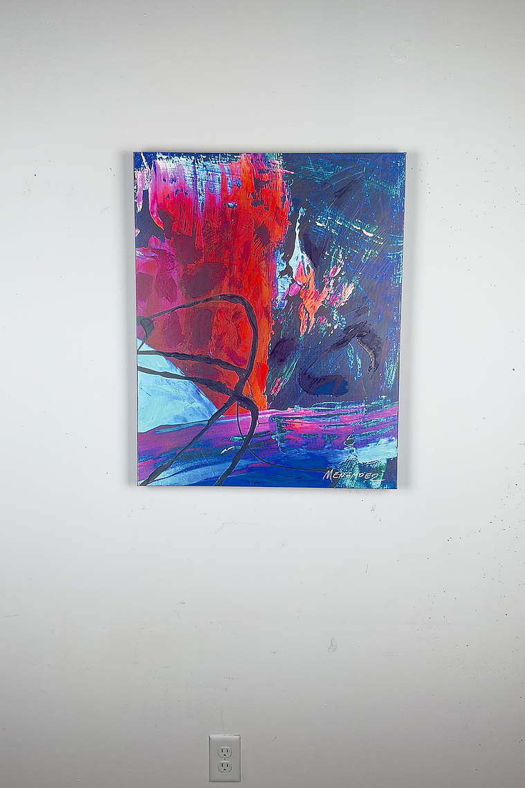 Justin Menendez - Fearless Provocation Installation - 24x30 inch painting scale view