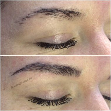  Soft black microbladed brows. BrowStyling microblading studio in Toronto