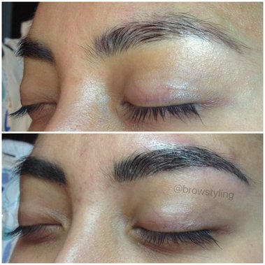 Healed brows before touch up,  BrowStyling microblading studio in Toronto