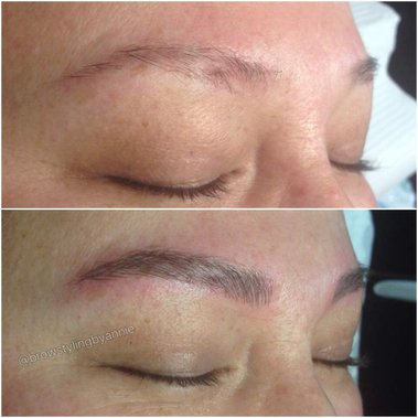 Lucky Makeup gets her brows microbladed by BrowStyling microblading studio