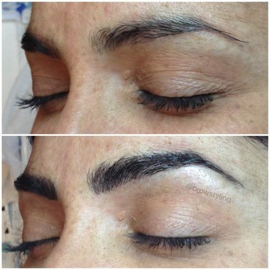 Define and fill your brows with microblading.  BrowStyling microblading studio in Toronto