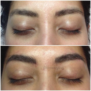Healed brows before touch up!  BrowStyling microblading studio in Toronto
