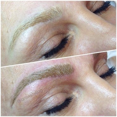Brow tattoo cover up by  BrowStyling microblading studio in Toronto