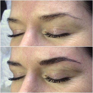 Natural black brows,  BrowStyling microblading studio in Toronto