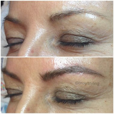 Natural microbladed brows by  BrowStyling microblading studio in Toronto