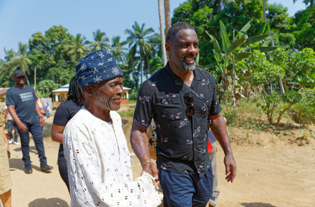 Idris and Sabrina Elba visit Maboikandoh, Sierra Leone. On an IFAD programme working to reduce rural poverty and food insecurity on a sustainable basis through agriculture.