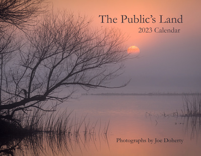 Sunrise at Merced National Wildlife Reserve, cover of The Public's Land 2023 Calendar