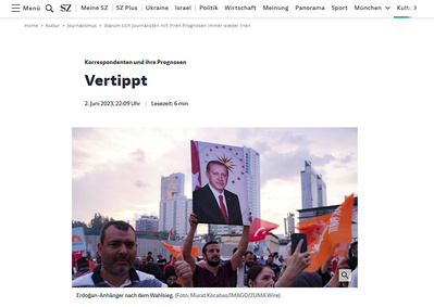 Süddeutsche Zeitung / Turkish Presidential Elections - May 2023