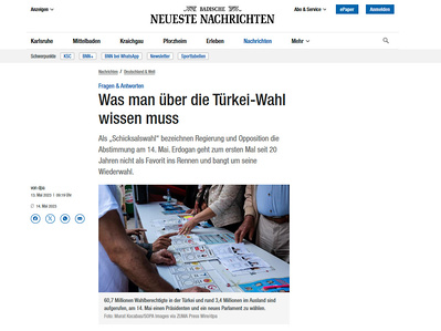 Neueste Nachrichten / Turkish Presidential Elections - May 2023