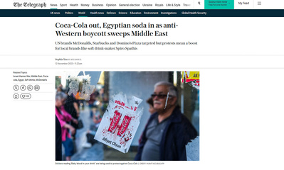 The Telegraph / Boycott Israel - November 2023