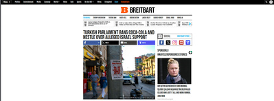 Breitbart News / Boycott Israel - November 2023 