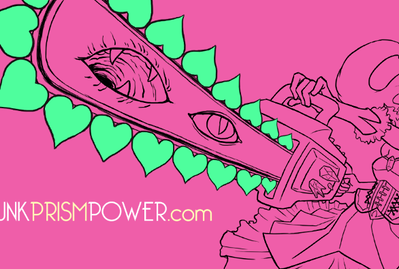 PUNK PRISM POWER (2015) w. the Mahou Shoujammers. A Magical Girl combat game with custom peripherals. I do art and programming. As played at IndieCade '15, Night Games!