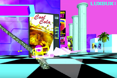 WELCOME TO NEW LUX PLAZA (2018). Star Fox meets vaporwave. Do a barrel roll in a future-utopian shopping mall!