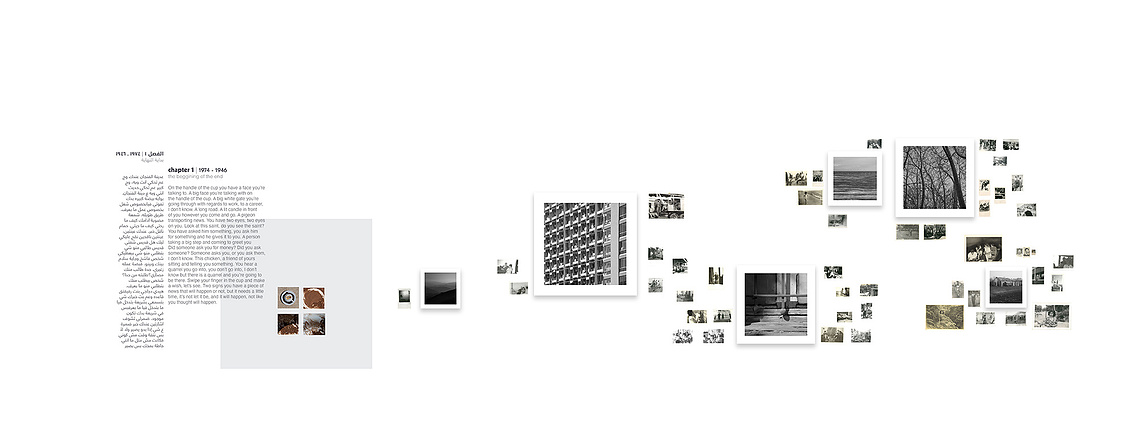 chapter 1: the beginning of the end| 1974 – 1946 (installation mock-up)