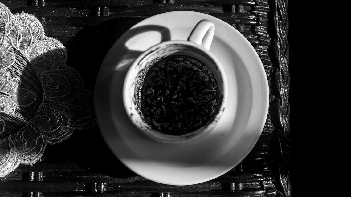 Untitled 11, focus on the coffee cup post reading.