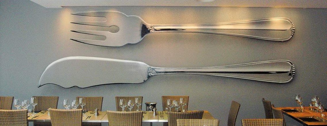 Trompe l'oeil couverts à poisson restaurant Studio Borghese
