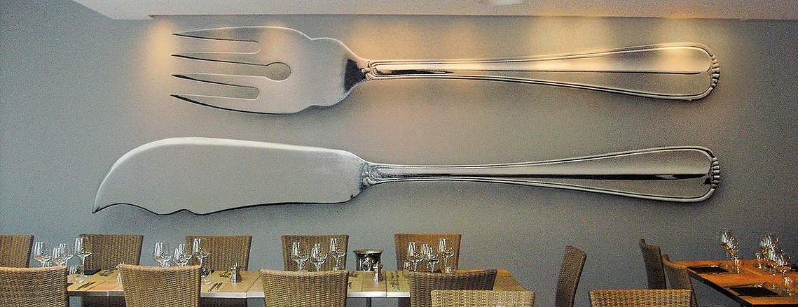 Trompe l'oeil couverts à poisson restaurant Studio Borghese
