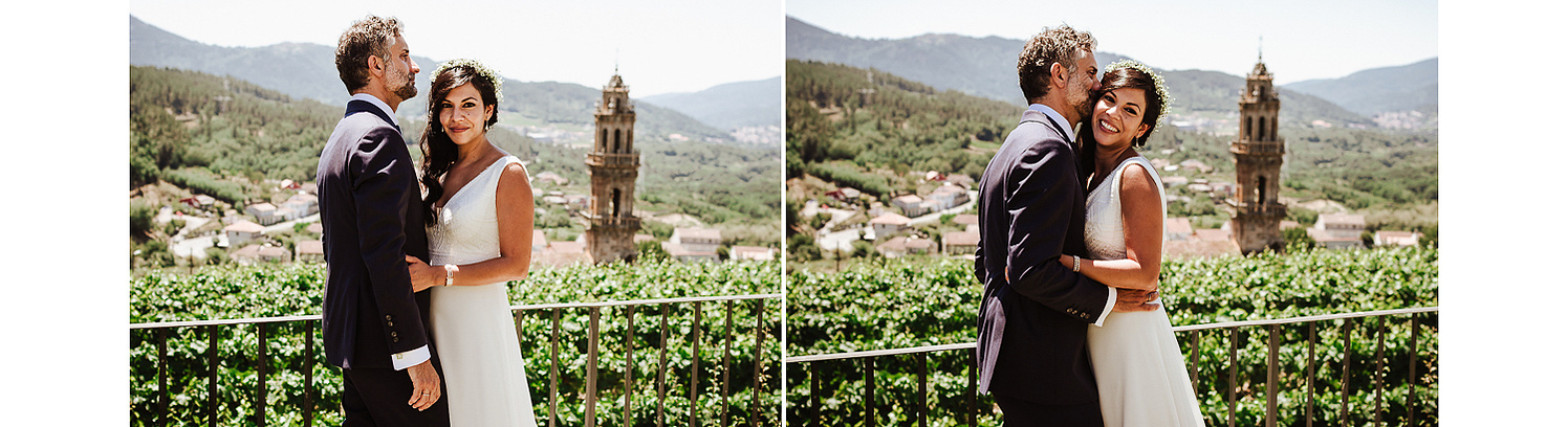Fotografía de boda en Ourense, reportaje de novios en viñedo de Ribadavia