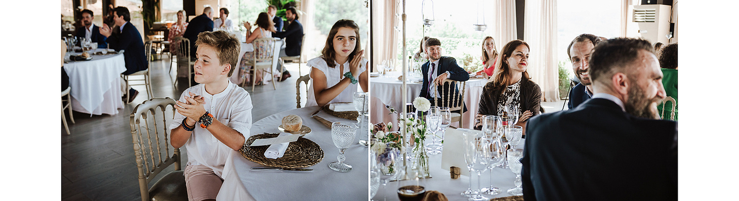 Convite de boda. Comida en restaurante Casal de Arman