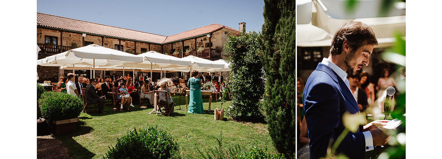 Ceremonia al aire libre en Casal de Arman, Ribadavia, Ourense. Discurso de invitados