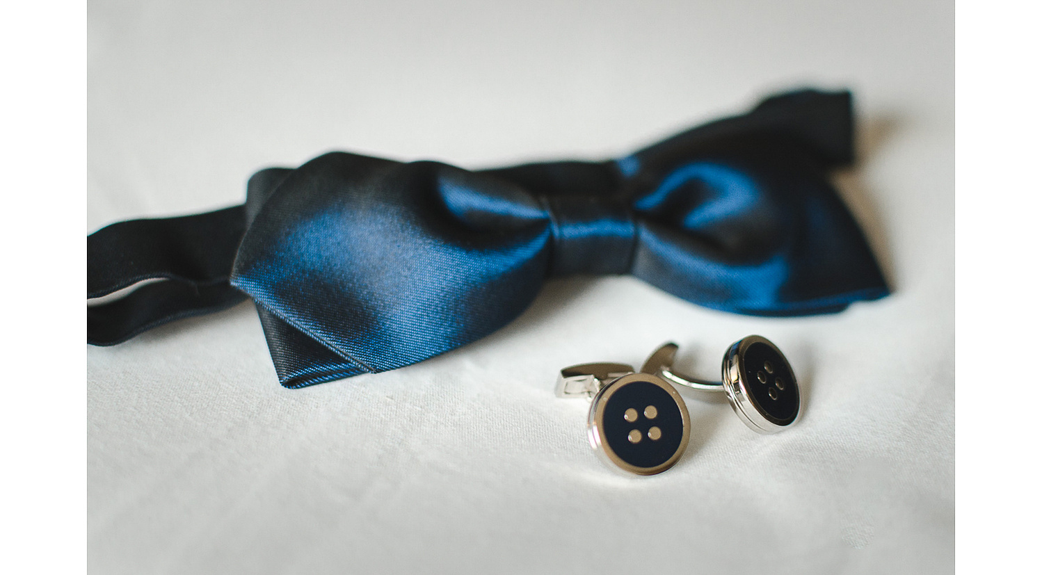 Pajarita azul de boda para novio y gemelos 