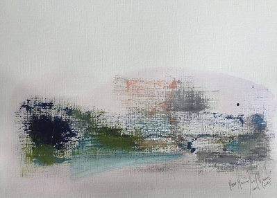 Free Space 5/6. Oil, pastels, pigments and Indian ink on linen paper. 24 x 33 cm.