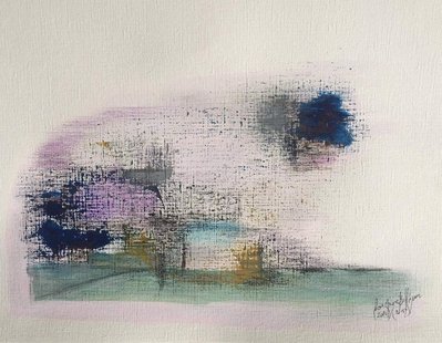 Free Space 6/6. Oil, pastels, pigments and Indian ink on linen paper. 24 x 33 cm.