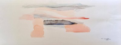 In Pink. Oil and pastels on paper. 25 x 65 cm.