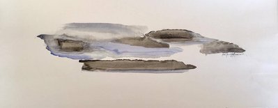 In Grey. Oil and pastels on paper. 25 x 65 cm