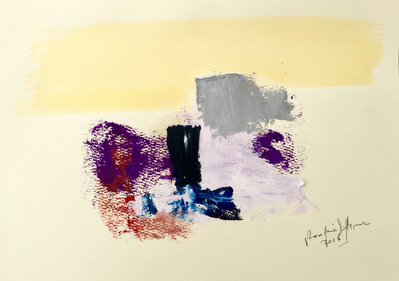 Abstract Petit Series (A-50). Oil and pastels on Paper. 21 x 29 cm.