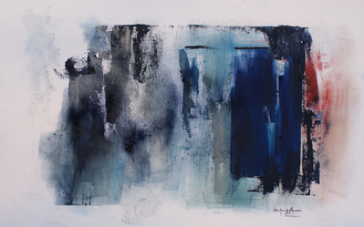Untitled I.
Oil and pigments on paper.
70 x 100 cm.