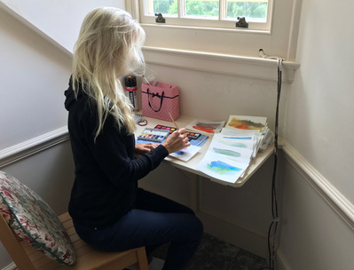 Rose Marie in Action 1: Painting in Inverness, Scotland.
