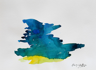 Intuition II. Oil and ink on paper.