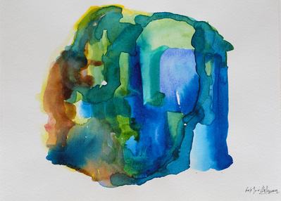 Intuition I. Oil and ink on paper.