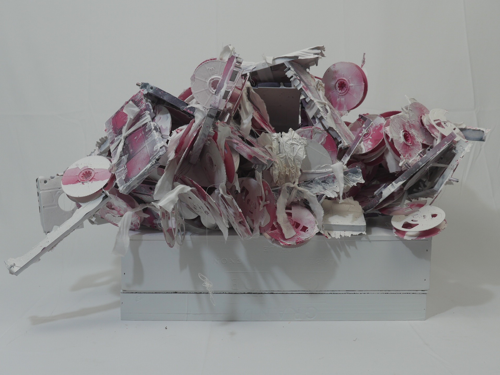 CDs, paint, tapes, fabric
28" x 38" x 32"