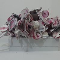 CDs, paint, tapes, fabric
28" x 38" x 32"