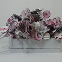 CDs, paint, tapes, fabric
28" x 38" x 32"