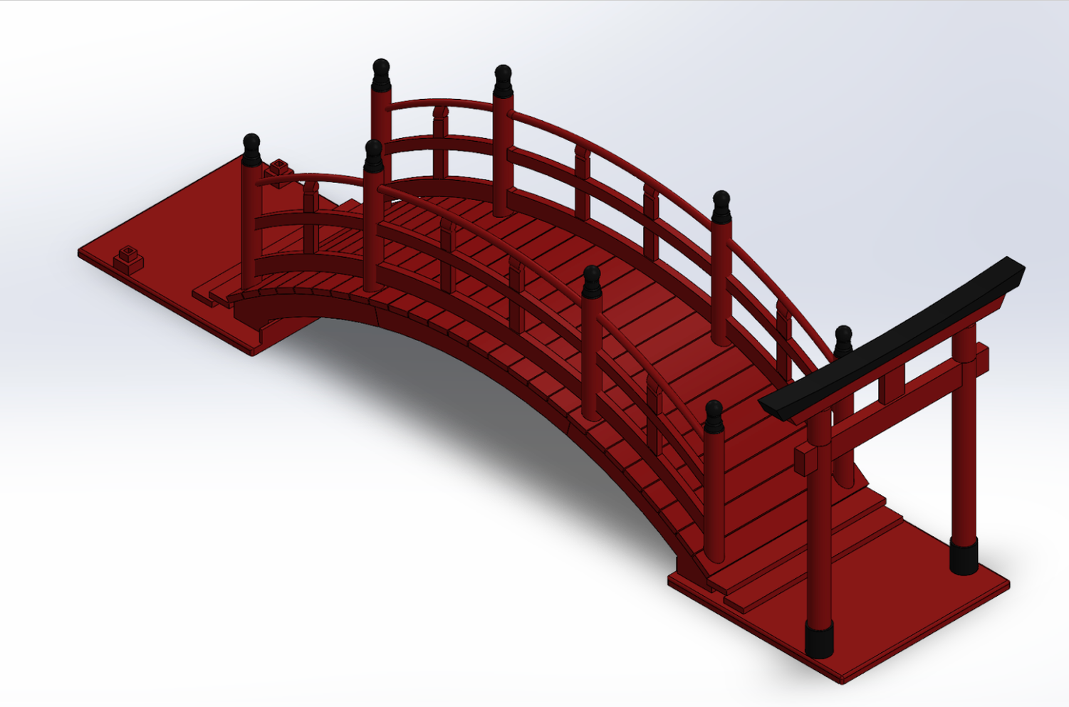 3D model of the bridge in Solidworks