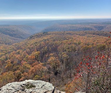 View from White Rock Mountain in Arkansas on a fall day