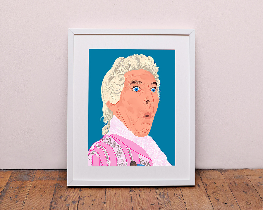 Camp legend, Kenneth Williams in 'Carry On DICK' as Captain Desmond Fancey. Ooh matron!  Period drama.  Artwork by Ryan Hodge illustration.  Prints and Framed Prints available in sizes A4, A3, A2 & A1.  