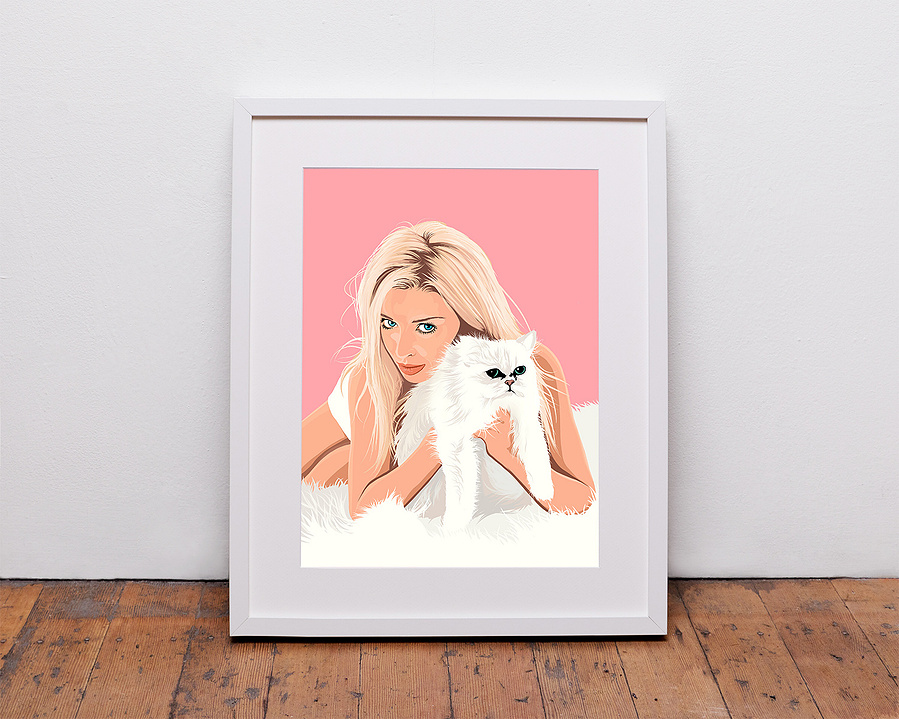 Dannii Minogue fine art giclée print by Ryan Hodge illustration.  Inspired by All I Wanna Do.  Available in sizes A4, A3, A2 & A1 framed and print only.  Printed on Enhanced Matt Art paper. 