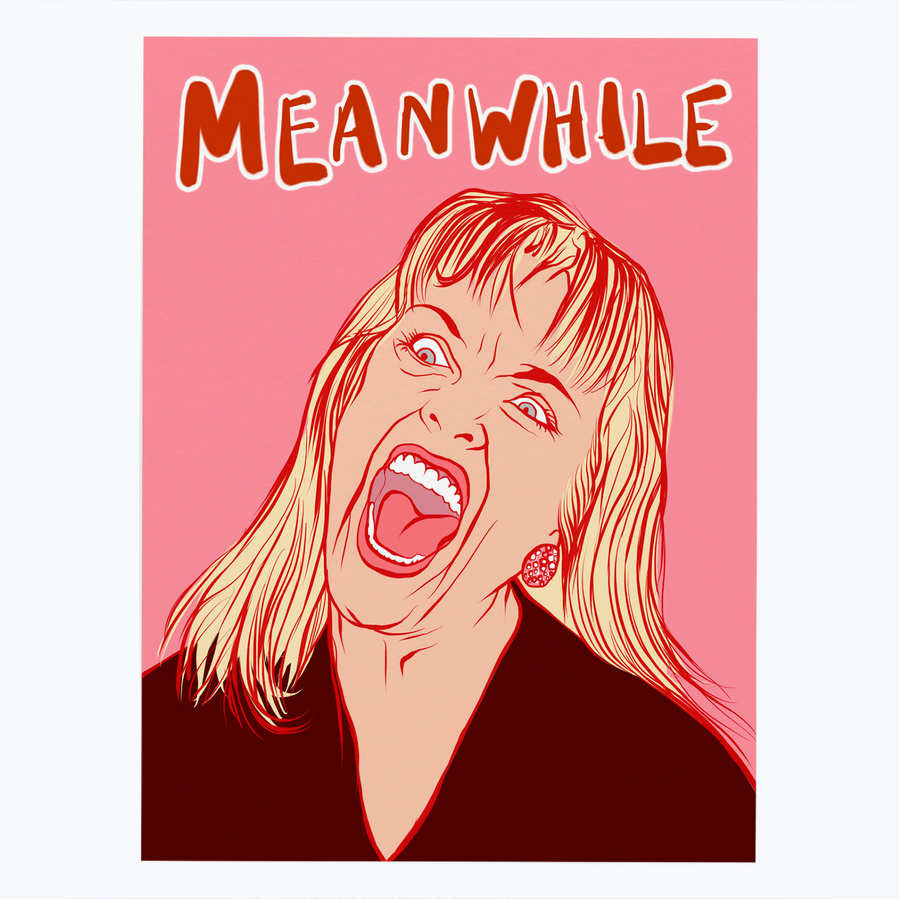 Fine art giclée print of Sheryl Lee as Laura Palmer "meanwhile", the central character of the cult series Twin Peaks by David Lynch. Artwork by Ryan Hodge illustration.  Available in sizes A4, A3 and A2.  Framed and print only versions.  