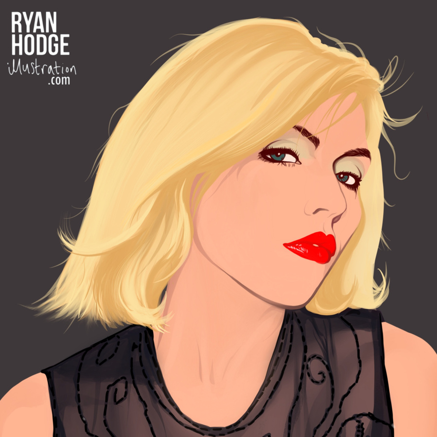 Fine art giclée print of Blondie's front lady, Debbie Harry by Ryan Hodge illustration.  Inspired by a promo photograph for their debut album. Available in sizes A4, A3 and A2.  Framed and print only versions.  