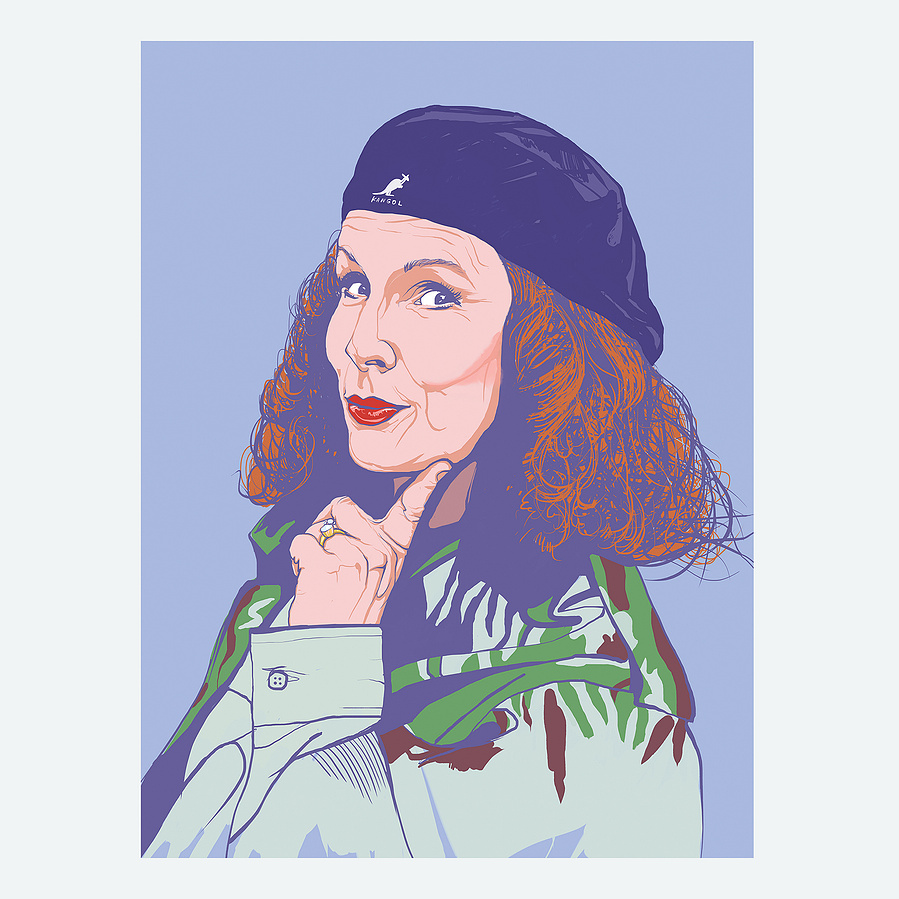 Edina Monsoon Fine Art Giclée print by Ryan Hodge celebrates the Absolutely Fabulous sitcom by Jennifer Saunders. Buy as a print only or framed option in sizes A4, A3, A2 or A1.  Sweetie Darling!