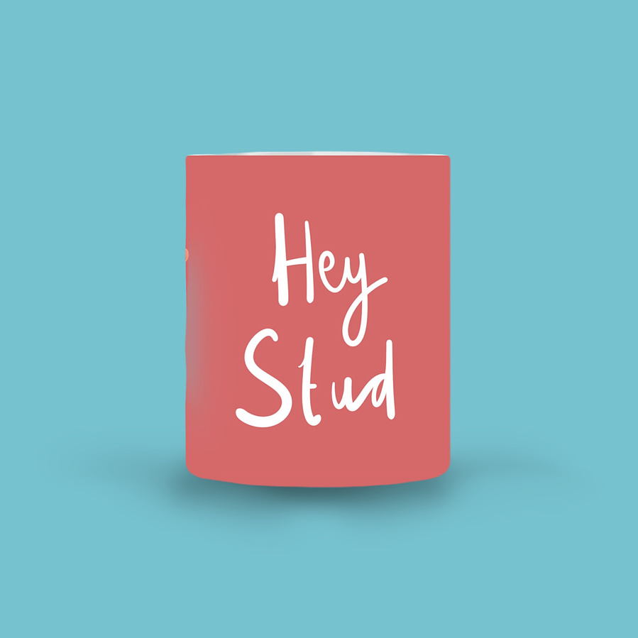 Olivia Newton-John as Sandra Olsson in the hit musical comedy  Grease.  The 11oz ceramic mug features artwork by Ryan Hodge illustration featuring Sandy and the phrase "Tell me about it stud (over a cuppa)"