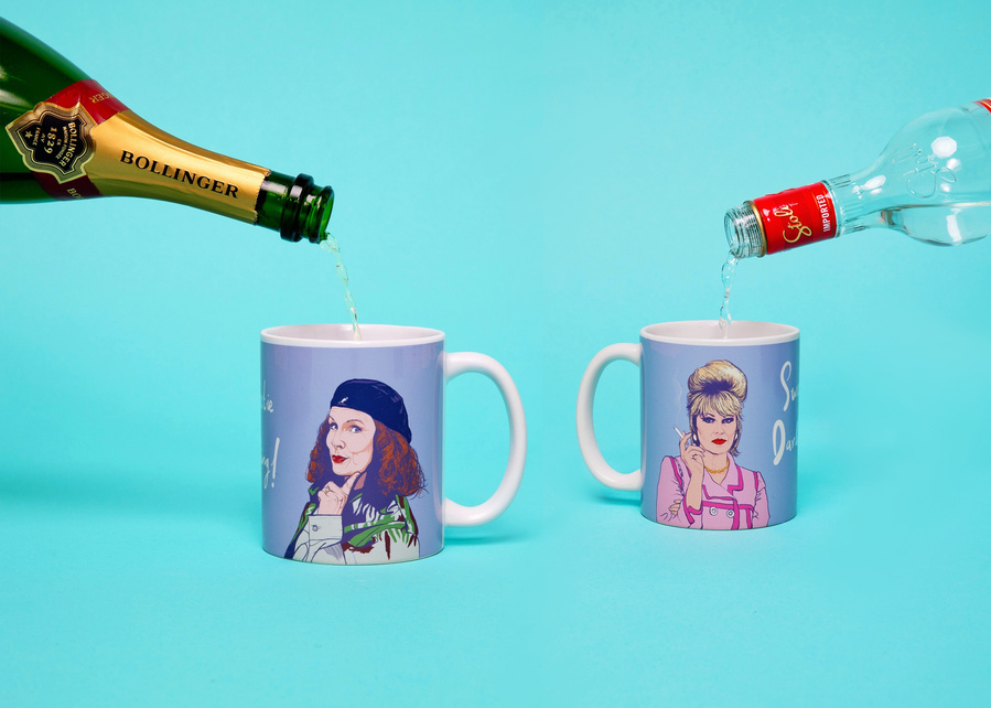 Absolutely Fabulous themed mug by Ryan Hodge illustration featuring Patsy Stone.  Perfect for birthdays and special occasions of a best friend. The ideal gift for birthdays and Christmas. 