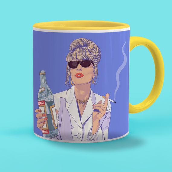 Patsy Stone Ceramic mug 11oz featuring the Absolutely Fabulous character. Gay icon played by Joanna Lumley. 