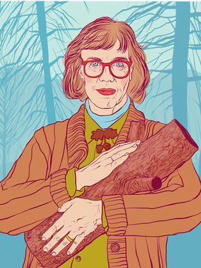Fine art giclée print of the Log Lady Margaret Laterman, the much loved character of the cult series Twin Peaks by David Lynch. Artwork by Ryan Hodge illustration.  Available in sizes A4, A3 and A2.  Framed and print only versions.  